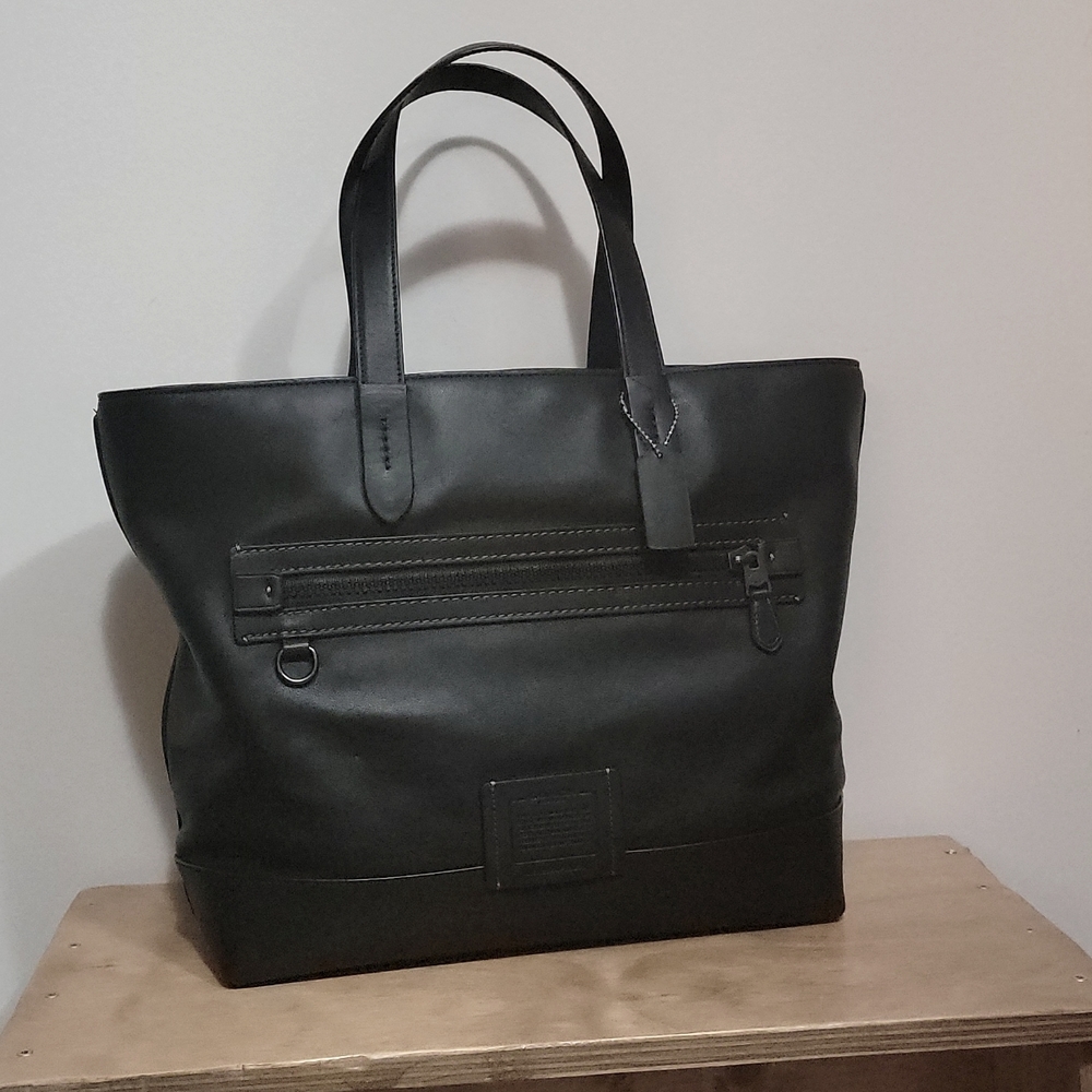 COACH Black Leather Tote bag Unisex